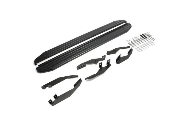 Фото Пороги алюминиевые Rival "Premium-Black" для Ssang Yong Actyon 2010-2013-