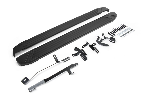 Фото Пороги алюминиевые Rival "Black" для Audi Q5 2017-