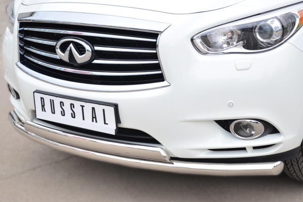 Фото Защита переднего бампера d63 (секции) 75х42 (дуга) INFINITI JX35-QX60 2013-2016