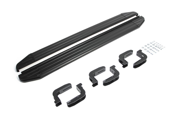 Фото Пороги алюминиевые Rival "Premium" для Nissan Pathfinder 2004-2010-2014