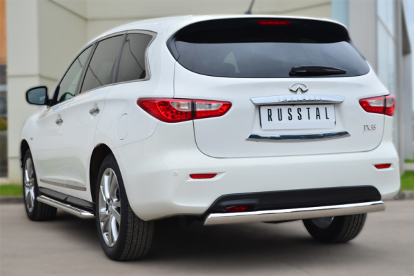 Фото Защита заднего бампера 75х42 (дуга) INFINITI JX35-QX60 2013-2016