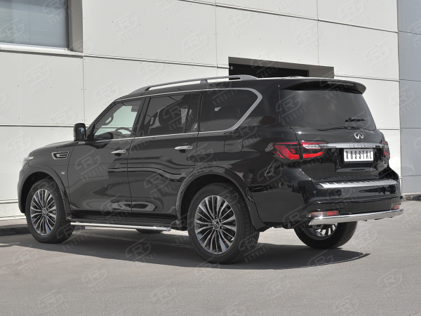 Фото Защита заднего бампера d75х42 дуга INFINITI QX80 2018-