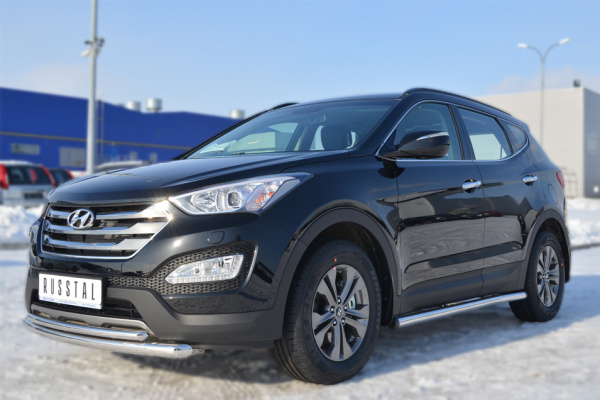 Фото Пороги труба d63 (вариант 2) HYUNDAI Santa Fe 2012-2015