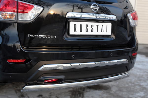 Фото Защита заднего бампера d75х42 (дуга) NISSAN Pathfinder 2014-