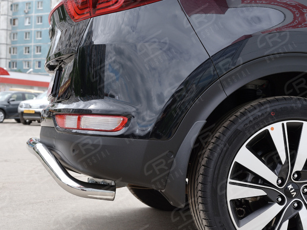 Фото Защита заднего бампера d63 волна под машину (кроме GT-Line) KIA SPORTAGE 2016-2018