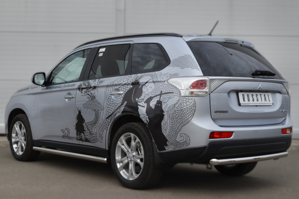 Фото Защита заднего бампера d63 (дуга) MITSUBISHI Outlander 2012-2014