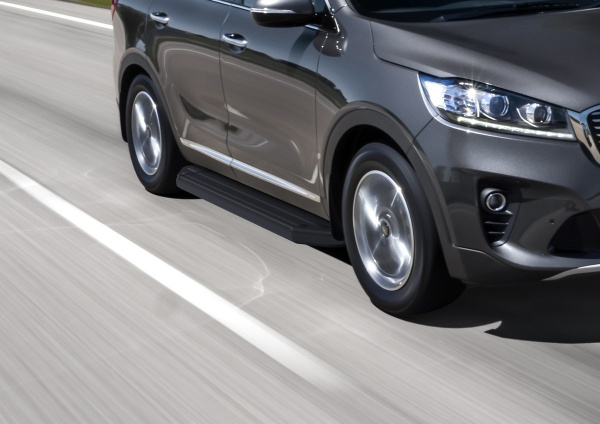 Фото Пороги алюминиевые Rival "Premium-Black" для Kia Sorento Prime 2018-