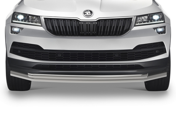 Фото Защита переднего бампера d57+d42 Rival для Skoda Karoq 2020-н.в.