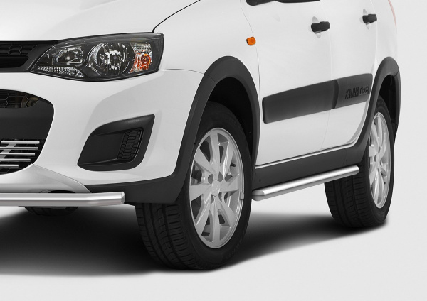 Фото Защита порогов d42 Lada Kalina Cross 2014-