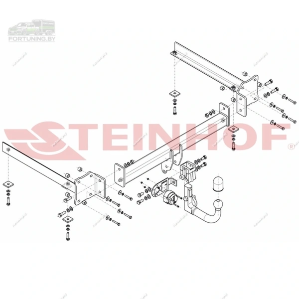Фаркоп Steinhof (Польша) «быстросъемный на ключ» для Audi A8 II «D3» (2002-2010)