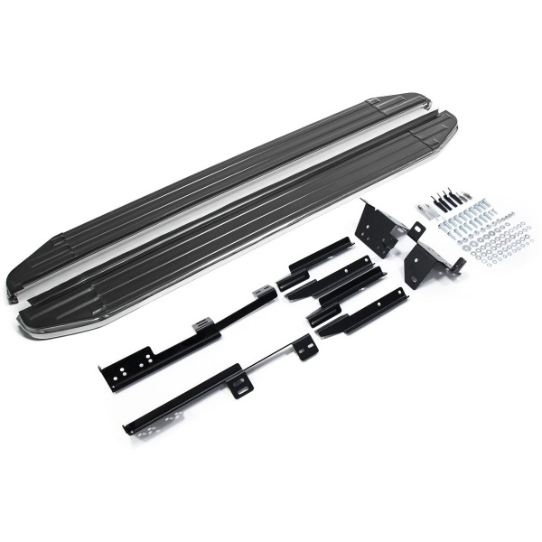 Фото Пороги алюминиевые Rival "Premium" для Nissan X-Trail 2015-