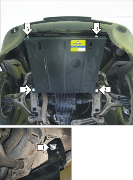 Фото Защита Motodor для картера Audi 80 (B3; B4) (1991-1995)