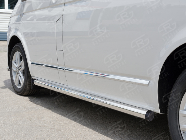 Фото Пороги труба d63 правый (вариант 2) VOLKSWAGEN Caravella Transporter T6 2016 (длинная база)