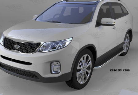 Пороги алюминиевые (Ring) Kia Sorento (Киа Соренто) (2012-)