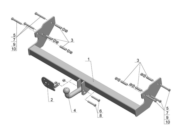 фото Фаркоп AvtoS для JEEP Wrangler (1996-2007)
