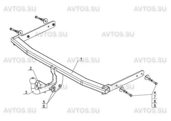 фото Фаркоп AvtoS для VOLKSWAGEN Jetta (2011-2019)