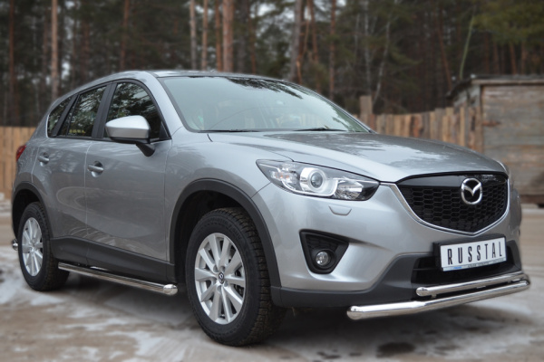 Фото Защита порогов d63 (вариант 1) MAZDA CX-5 2011-2016