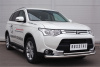 Пороги труба d76 с накладкой (вариант 2) MITSUBISHI Outlander 2014