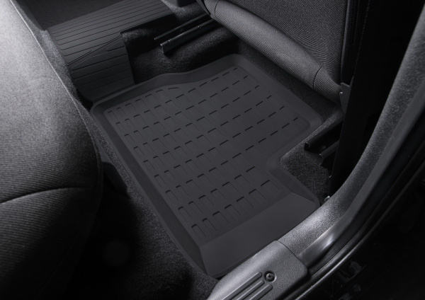 Коврики салона литьевые Rival для Lada Granta лифтбек, седан, хэтчбек, универсал 2011-2018 2018-н.в./Kalina седан, универсал, универсал Cross 2004-2018, резина, с крепежом, с перемычкой, 4 шт., 66001001