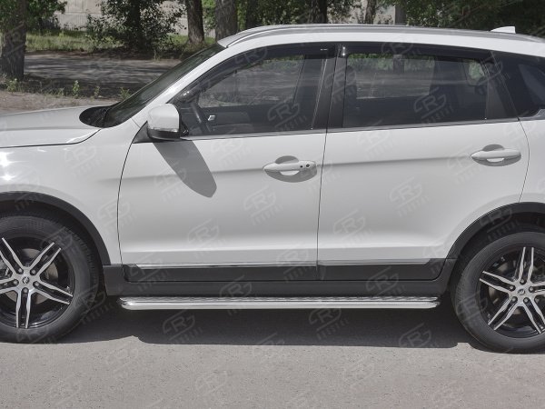 Фото Пороги труба d42 с листом (лист алюм, проф. нерж) (вариант 1) LIFAN X70 2018-