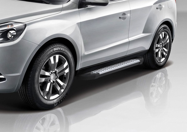 Фото Пороги алюминиевые Rival "Bmw-Style" для Geely Emgrand X7 2013-2016-