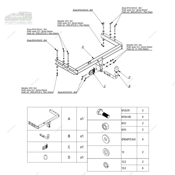 Фаркоп Imiola (Польша) для Audi Q5 I «8R» (2008-2017)