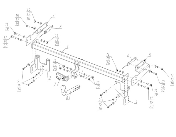 Фаркоп BERG для Dongfeng Shine Techno/ Premium/ Premium Sport (2024-)