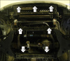 Фото Защита Motodor для картера, радиатора и дифференциала (две части) Mitsubishi L200 (2006 по наст.)