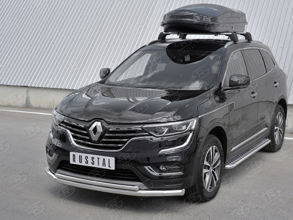 Фото Защита переднего бампера d63 секции-d42 дуга RENAULT KOLEOS 2017-