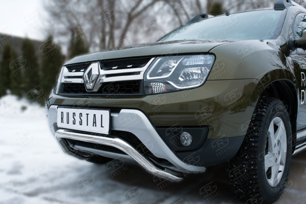 Фото Защита переднего бампера d63 (волна) RENAULT Duster 2015-