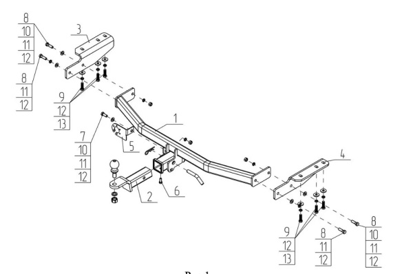 фото Фаркоп BERG «быстросъемный под квадрат» для Infiniti QX60 I (2013-2020)