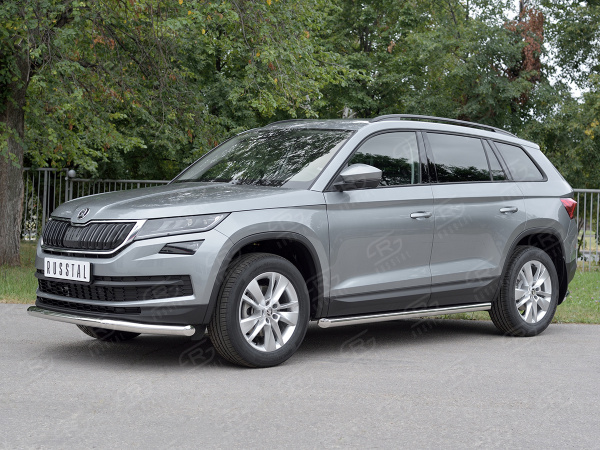 Фото Защита переднего бампера d63 волна SKODA KODIAQ 2017-