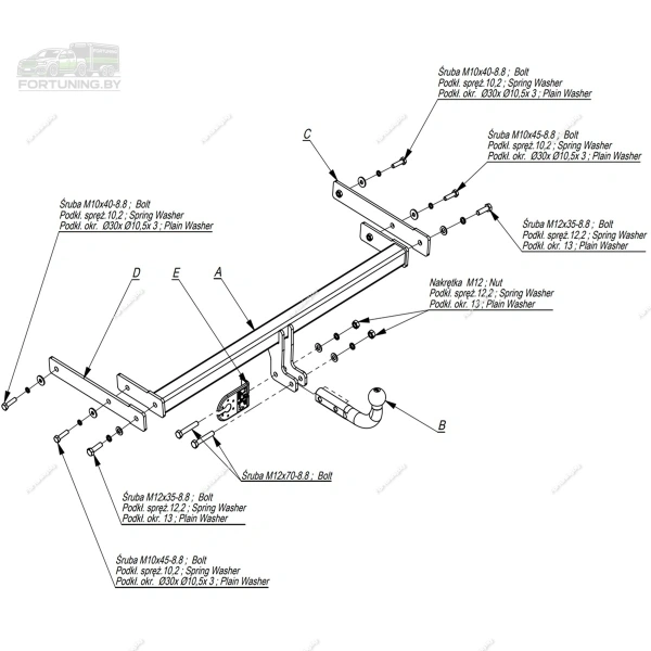 Фаркоп Imiola (Польша) для Audi A3 I «8L» (1996-2003) "хэтчбек 3/5 дверей"