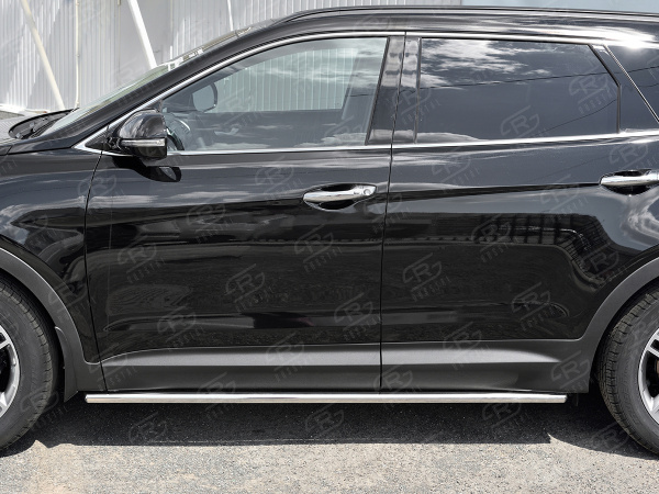 Фото Пороги труба d42 (вариант 3) HYUNDAI SANTA FE GRAND 2016-2018