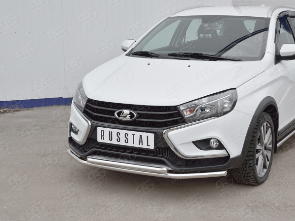 Фото Защита переднего бампера d42 секции-d42 дуга LADA VESTA SW CROSS 2017-