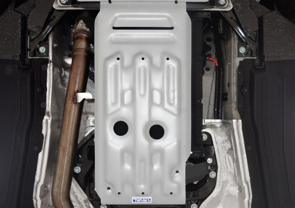 Фото Защита КПП и РК Rival для BMW X6 2008-2014 2014-н.в., алюминий 4 мм, с крепежом, 333.0505.1