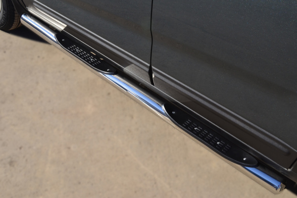 Фото Пороги труба d76 с накладкой (вариант 3) KIA Sorento 2012-