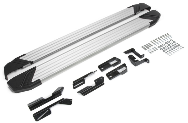 Фото Пороги алюминиевые Rival "Silver" для Peugeot 3008 II 2016-н.в.