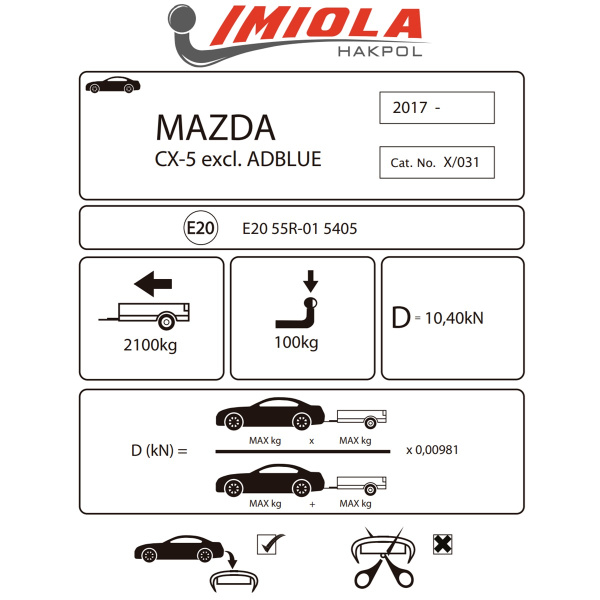 фото Фаркоп Imiola для Mazda CX-5 II (2017-)