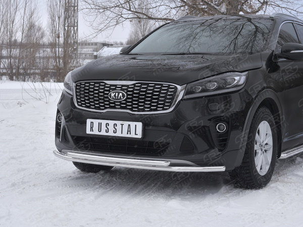 Фото Защита переднего бампера d42 секции-d42 дуга KIA SORENTO PRIME 2018-