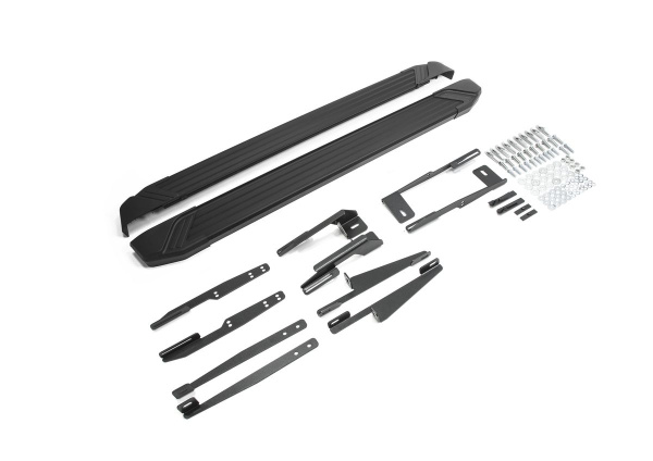 Фото Пороги алюминиевые Rival "Black" для Lifan X50 2015-