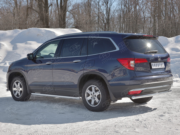 Фото Защита заднего бампера d63 секции HONDA PILOT 2016-