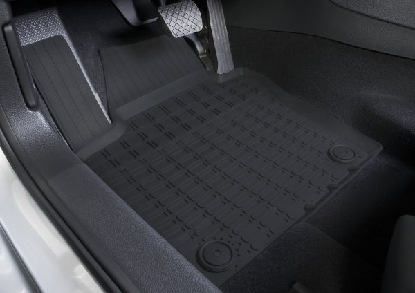 Коврики салона литьевые Rival для Volkswagen Jetta седан 2010-н.в., резина, с крепежом, с перемычкой, 5 шт., 65802001