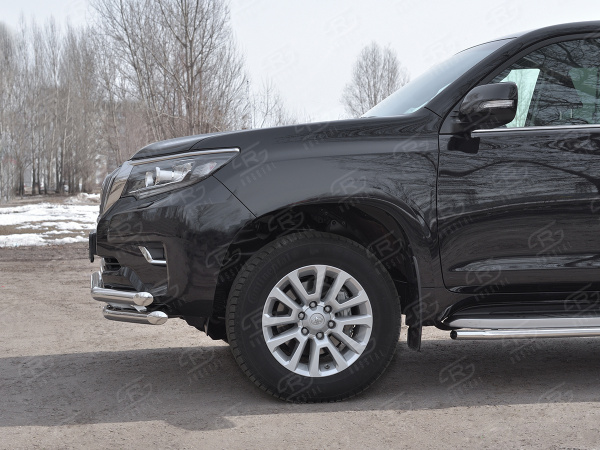 Фото Защита переднего бампера d63 секции-d63 уголки TOYOTA LC PRADO 150 2017-