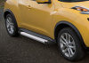 Фото Пороги алюминиевые Rival "Silver" для Nissan Juke, FWD 2010-2014-2016