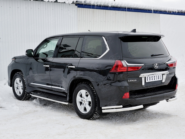 Фото Защита заднего бампера уголки d63 секции-d42 секции LEXUS LX450d-LX570 2015 (кроме F-Sport)