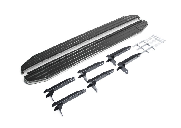 Фото Пороги алюминиевые Rival "Premium" для Volkswagen Amarok 2010-2016-