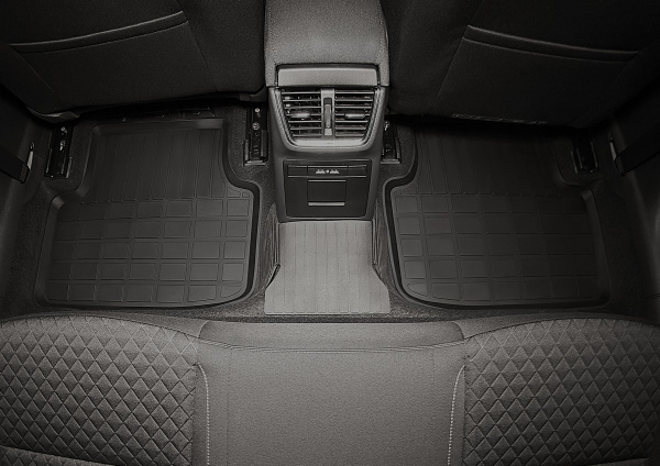 Коврики салона литьевые Rival для Skoda Octavia A7 2013-н.в., резина, с крепежом, с перемычкой, 5 шт., 65101001