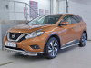 Фото Защита переднего бампера d63 волна с надписью NISSAN MURANO 2016