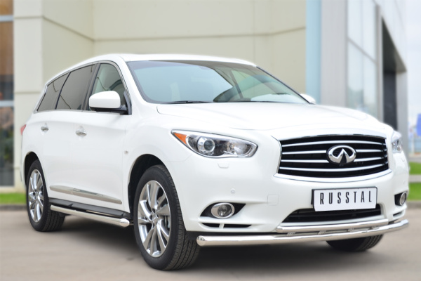 Фото Защита переднего бампера d63 (секции) d42 (дуга) INFINITI JX35-QX60 2013-2016